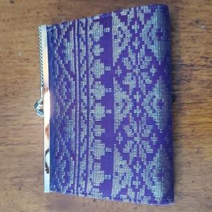 Small Clutch/Coin Purse with Short Gold Metal Handle